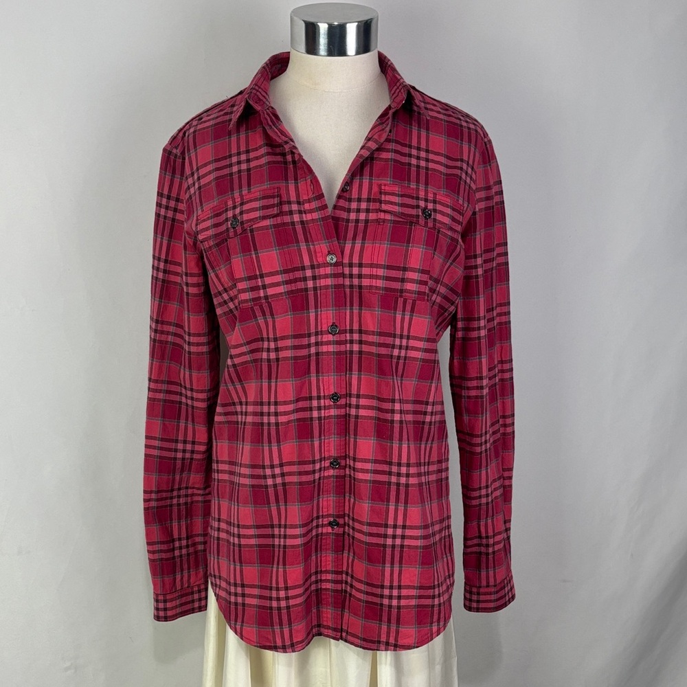 Burberry Pink Plaid Blouse